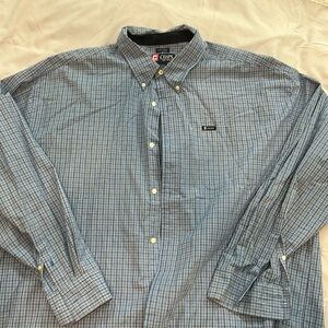 Men’s Big and Tall 3XLT Chaps blue plaid button down